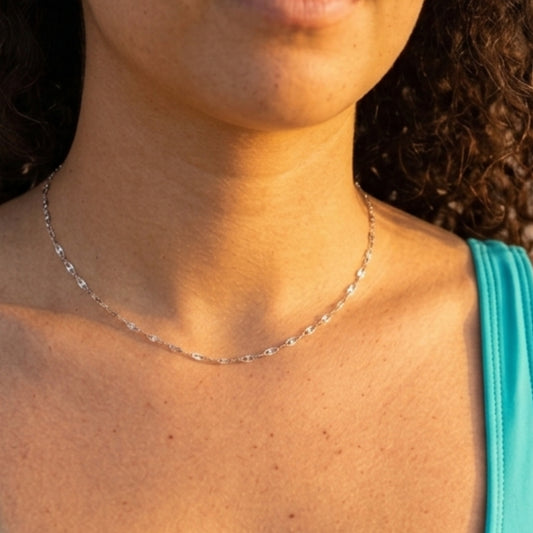 Shimmer Surf Choker Necklace